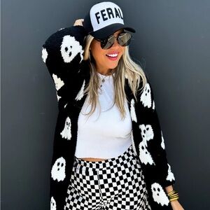 Ghost Cardigan Sweater Reversible